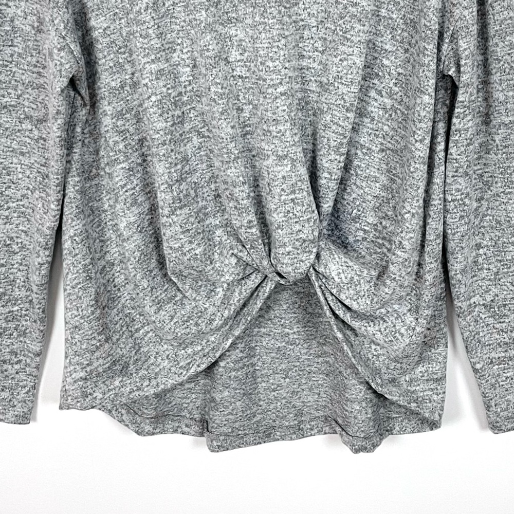 NWOT Rags & Couture Hacci Tie-Twist Knotted Front Long Sleeve Knit Top - Picture 7 of 16